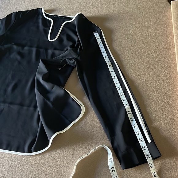 MING WANG NWOT Split Sleeve Crêpe de Chine Blouse- Size S - Picture 12 of 13